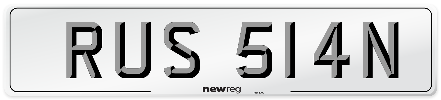 RUS 514N Number Plate from New Reg
